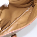 CELINE Macadam Canvas Hand Bag PVC Beige Gold Auth 198262-22