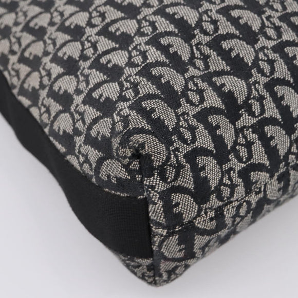 Christian Dior Trotter Canvas Shoulder Bag Navy Silver Auth 198263