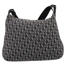 Christian Dior Trotter Canvas Shoulder Bag Navy Silver Auth 198263-2