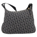 Christian Dior Trotter Canvas Shoulder Bag Navy Silver Auth 198263-3