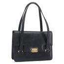 CELINE Hand Bag Leather Black Gold Auth 198264-1