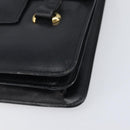 CELINE Hand Bag Leather Black Gold Auth 198264-10