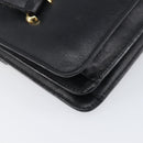 CELINE Hand Bag Leather Black Gold Auth 198264-13