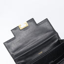 CELINE Hand Bag Leather Black Gold Auth 198264-15