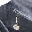 CELINE Hand Bag Leather Black Gold Auth 198264-20