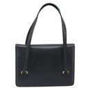 CELINE Hand Bag Leather Black Gold Auth 198264-3