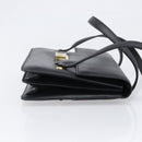 CELINE Hand Bag Leather Black Gold Auth 198264-4