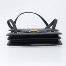 CELINE Hand Bag Leather Black Gold Auth 198264-9