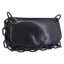PRADA Chain Shoulder Bag Leather Black Auth 198267V-1