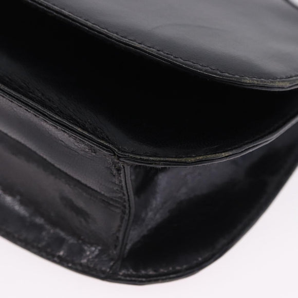 PRADA Chain Shoulder Bag Leather Black Auth 198267V