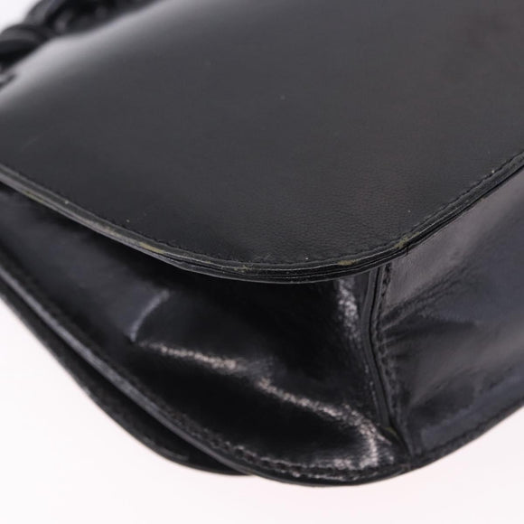 PRADA Chain Shoulder Bag Leather Black Auth 198267V