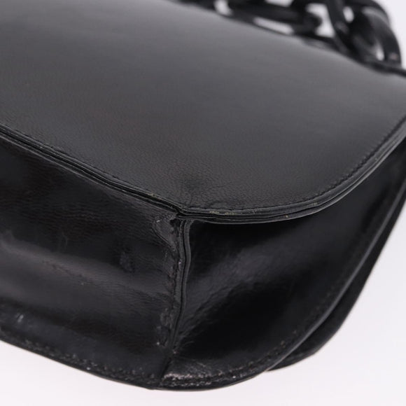 PRADA Chain Shoulder Bag Leather Black Auth 198267V