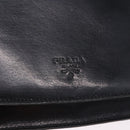 PRADA Chain Shoulder Bag Leather Black Auth 198267V-14