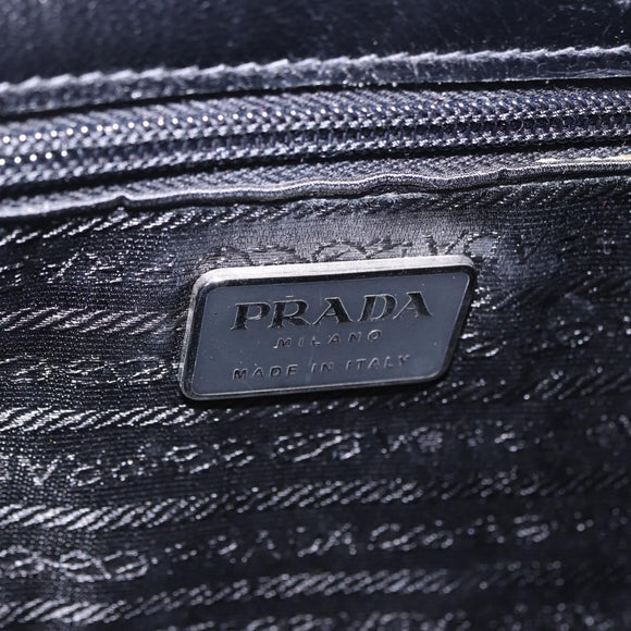 PRADA Chain Shoulder Bag Leather Black Auth 198267V