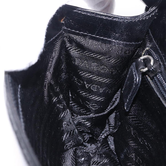 PRADA Chain Shoulder Bag Leather Black Auth 198267V