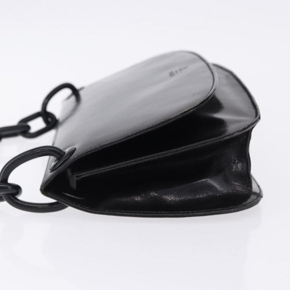 PRADA Chain Shoulder Bag Leather Black Auth 198267V
