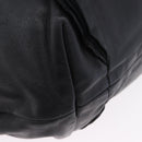 PRADA Hand Bag Leather Black Silver Auth 198268V-15