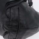 PRADA Hand Bag Leather Black Silver Auth 198268V-16