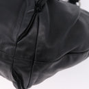 PRADA Hand Bag Leather Black Silver Auth 198268V-8