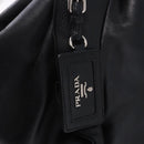 PRADA Hand Bag Leather Black Silver Auth 198268V-18