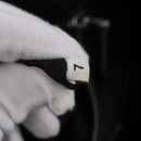PRADA Hand Bag Leather Black Silver Auth 198268V-10