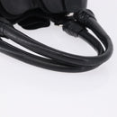 PRADA Hand Bag Leather Black Silver Auth 198268V-7