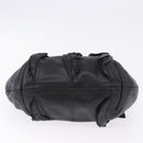 PRADA Hand Bag Leather Black Silver Auth 198268V-5