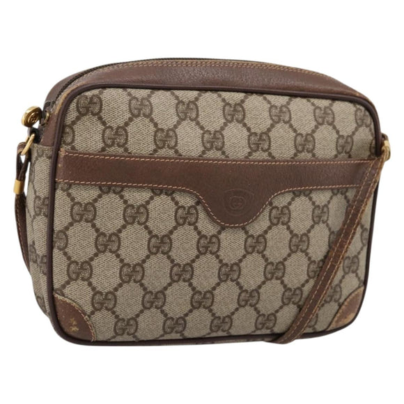 GUCCI GG Supreme Shoulder Bag PVC Beige Gold 007 115 6423 Auth 198269