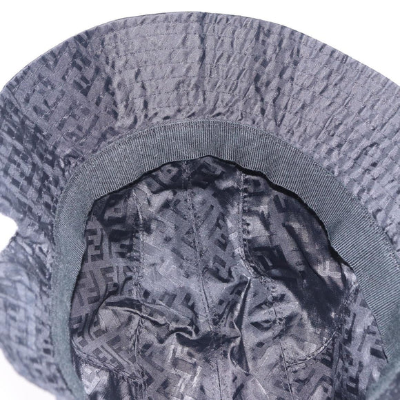 FENDI Zucca Canvas Hat Nylon M Black Auth 198272V