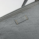 GUCCI Guccissima GG Canvas Shoulder Bag Leather Gray Gold 201538 Auth 198273A-14
