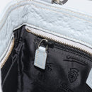 GUCCI Guccissima GG Canvas Shoulder Bag Leather Gray Gold 201538 Auth 198273A-20