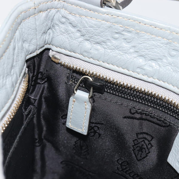 GUCCI Guccissima GG Canvas Shoulder Bag Leather Gray Gold 201538 Auth 198273A
