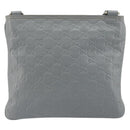 GUCCI Guccissima GG Canvas Shoulder Bag Leather Gray Gold 201538 Auth 198273A-3