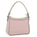 GUCCI GG Canvas Abbey Shoulder Bag Pink Gold Tone 146244 Auth 198274V-1