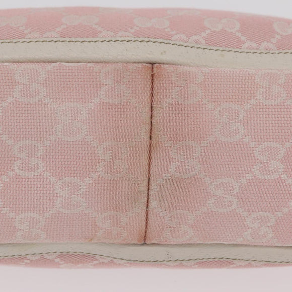 GUCCI GG Canvas Abbey Shoulder Bag Pink Gold Tone 146244 Auth 198274V