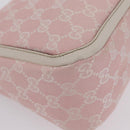 GUCCI GG Canvas Abbey Shoulder Bag Pink Gold Tone 146244 Auth 198274V-17