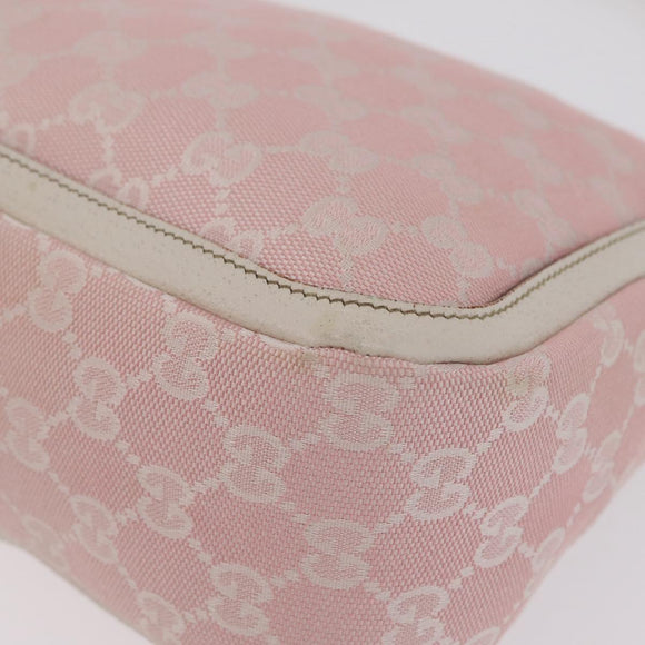 GUCCI GG Canvas Abbey Shoulder Bag Pink Gold Tone 146244 Auth 198274V