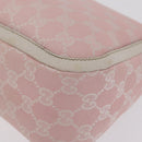 GUCCI GG Canvas Abbey Shoulder Bag Pink Gold Tone 146244 Auth 198274V-20