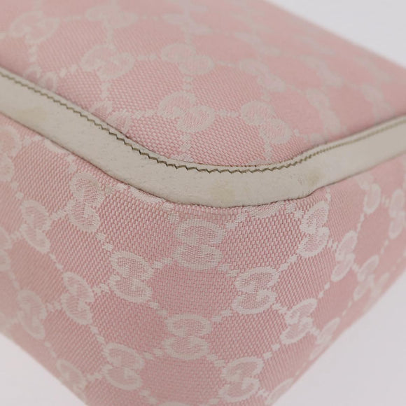 GUCCI GG Canvas Abbey Shoulder Bag Pink Gold Tone 146244 Auth 198274V