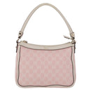 GUCCI GG Canvas Abbey Shoulder Bag Pink Gold Tone 146244 Auth 198274V-13