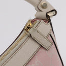 GUCCI GG Canvas Abbey Shoulder Bag Pink Gold Tone 146244 Auth 198274V-23