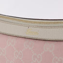 GUCCI GG Canvas Abbey Shoulder Bag Pink Gold Tone 146244 Auth 198274V-24