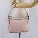 GUCCI GG Canvas Abbey Shoulder Bag Pink Gold Tone 146244 Auth 198274V-30
