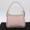 GUCCI GG Canvas Abbey Shoulder Bag Pink Gold Tone 146244 Auth 198274V-12