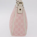GUCCI GG Canvas Abbey Shoulder Bag Pink Gold Tone 146244 Auth 198274V-4