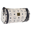 MCM Vicetos Logogram Shoulder Bag PVC White Gold Auth 198277-1