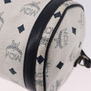 MCM Vicetos Logogram Shoulder Bag PVC White Gold Auth 198277-15
