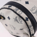 MCM Vicetos Logogram Shoulder Bag PVC White Gold Auth 198277-16