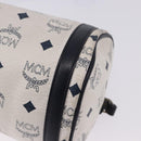 MCM Vicetos Logogram Shoulder Bag PVC White Gold Auth 198277-9