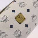 MCM Vicetos Logogram Shoulder Bag PVC White Gold Auth 198277-12